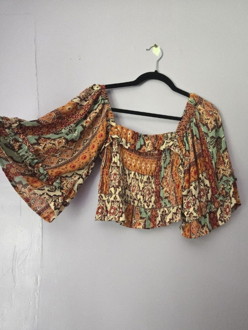 Angie SM Boho Off-Shoulder Crop Top